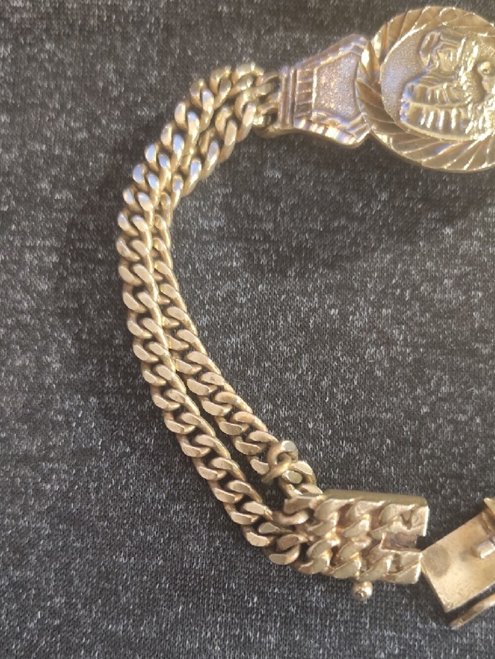 Vintage Heavy Solid 14k Gold Saint Barbara Cuban Link Bracelet - 25g (8.5") - Picture 5 of 16